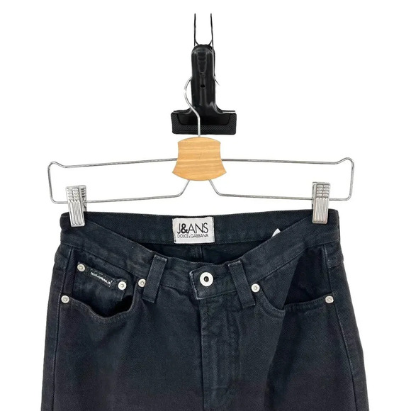 Dolce & Gabbana Vintage Jeans Black Denim Straight Leg Baggy Size 27 - Picture 2 of 14